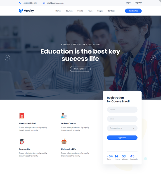 Education WordPress Themes feature