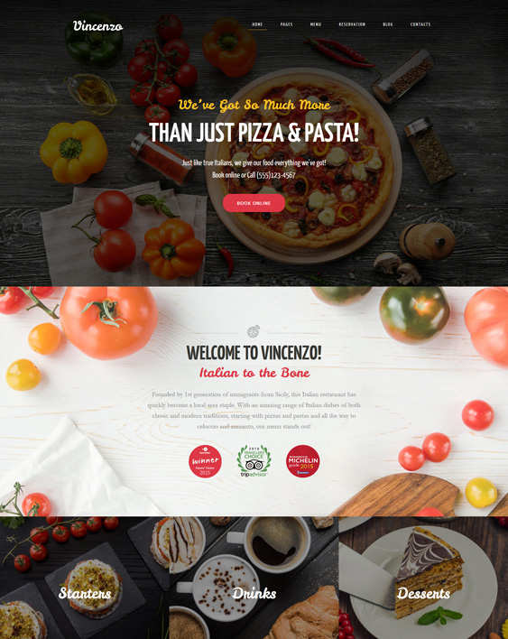 Restaurant WordPress Themes feature