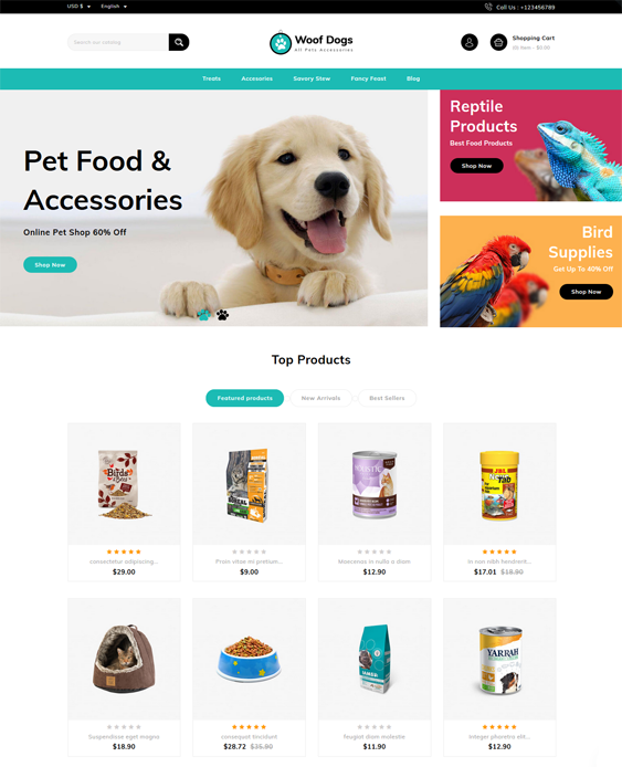Pet Store PrestaShop Themes feature