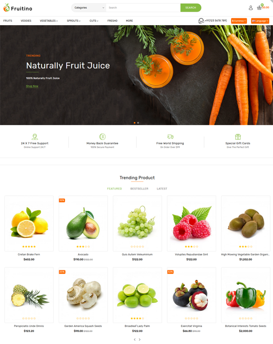 OpenCart Themes For Food And Grocery Stores