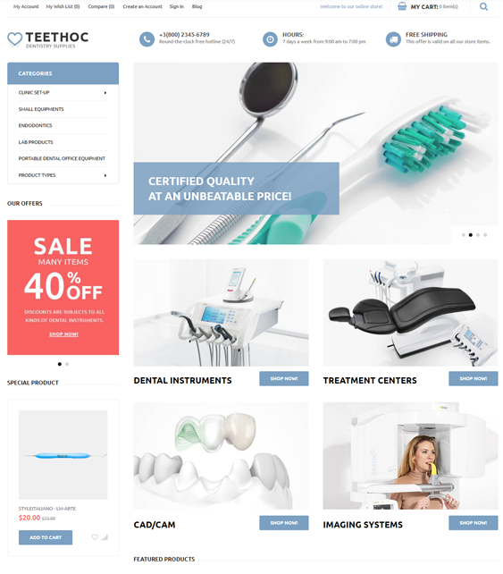 medical magento themes feature