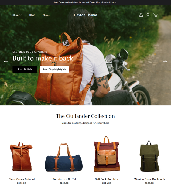 modular hoxton backpack shopify theme