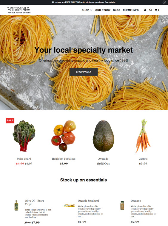 Shopify Themes For Grocery Stores feature