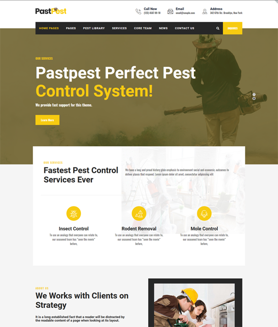 Pest Control WordPress Themes feature