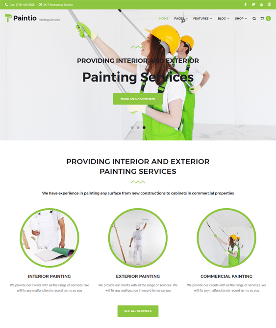 WordPress Themes For House Painters And Painting Companies