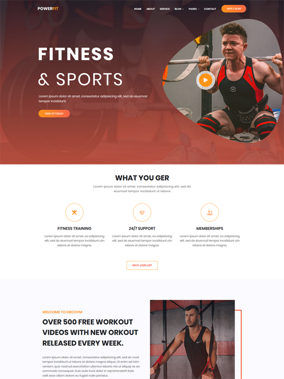 Gym And Fitness WordPress Themes
