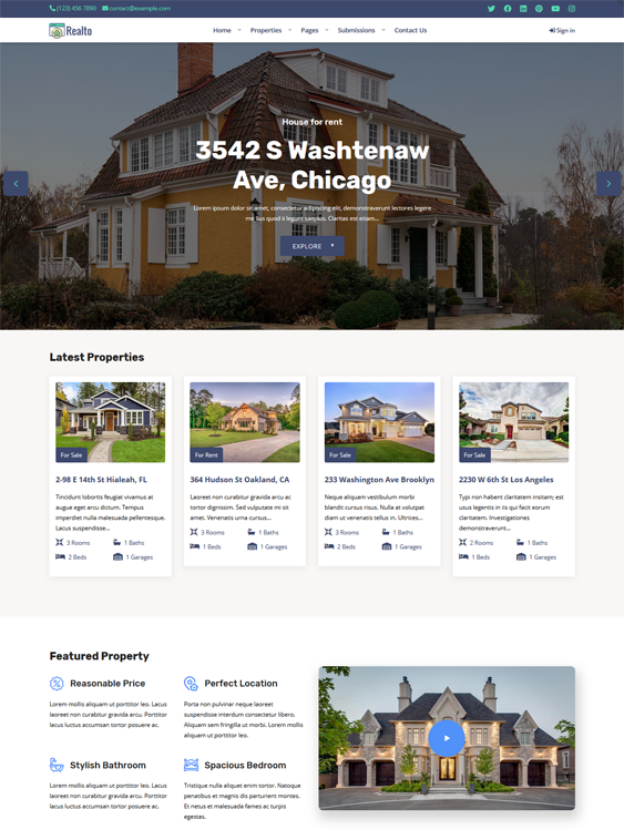 Real Estate WordPress Themes feature
