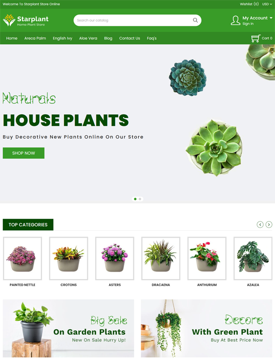 Shopify Themes For Selling House Plants feature
