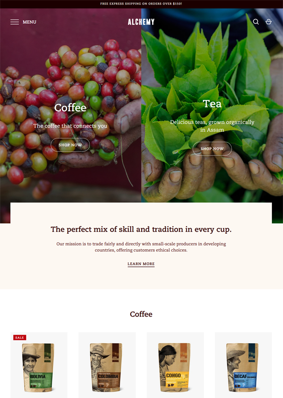 Shopify Themes For Selling Sustainable And Ethically Sourced Food And Drinks
