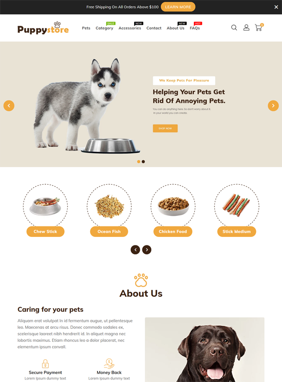 Shopify Themes for Online Pet Stores