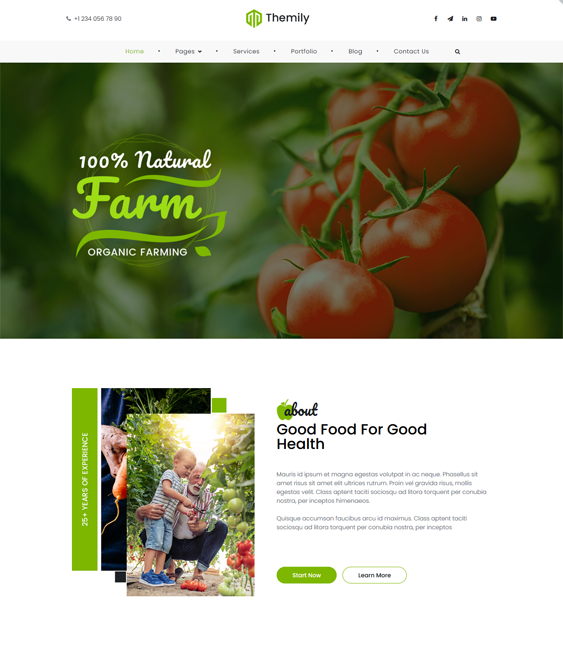 Farm And Agriculture WordPress Themes feature