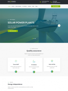 Solar, Clean, Alternative, And Renewable Energy WordPress Themes feature