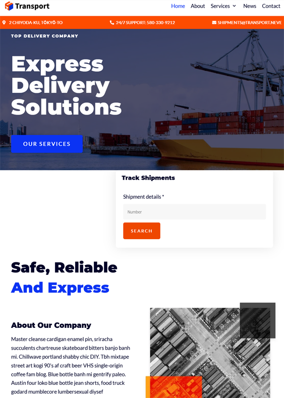 Logistics And Transportation WordPress Themes