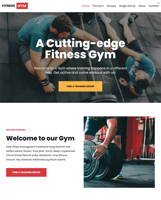 gym fitness wordpress themes feature