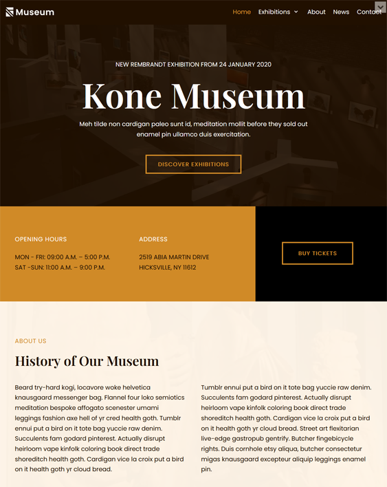 Museum WordPress Themes