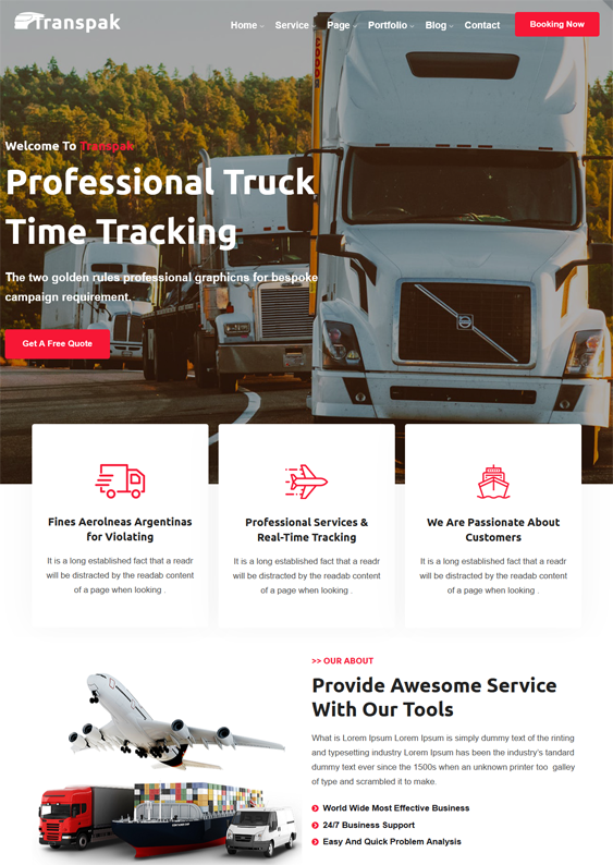 Logistics And Transportation WordPress Themes