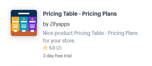 Shopify Apps For Pricing Tables