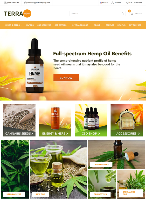 BigCommerce Templates For Online CBD, Cannabis, And Medical Marijuana Stores