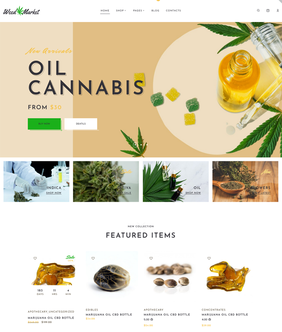 Marijuana And Cannabis WordPress Themes feature