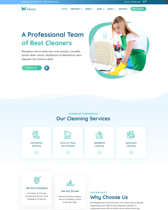 WordPress Themes For Cleaning Companies, Maids, And Cleaners