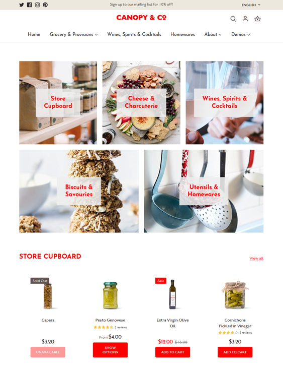 Shopify Themes For Selling Food And Drinks feature