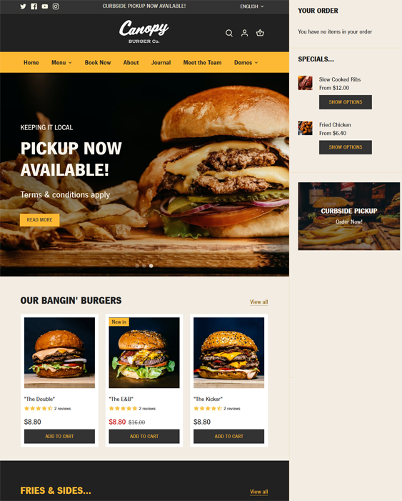 Shopify Themes For Selling Food And Drinks