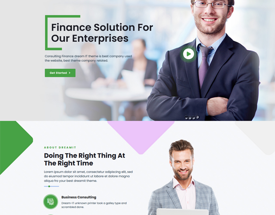 Finance WordPress Themes feature