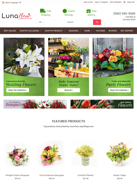 BigCommerce Themes For Selling Plants And Flowers