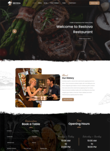 This restaurant WordPress themes feature