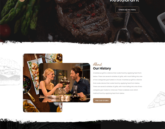 This restaurant WordPress themes feature