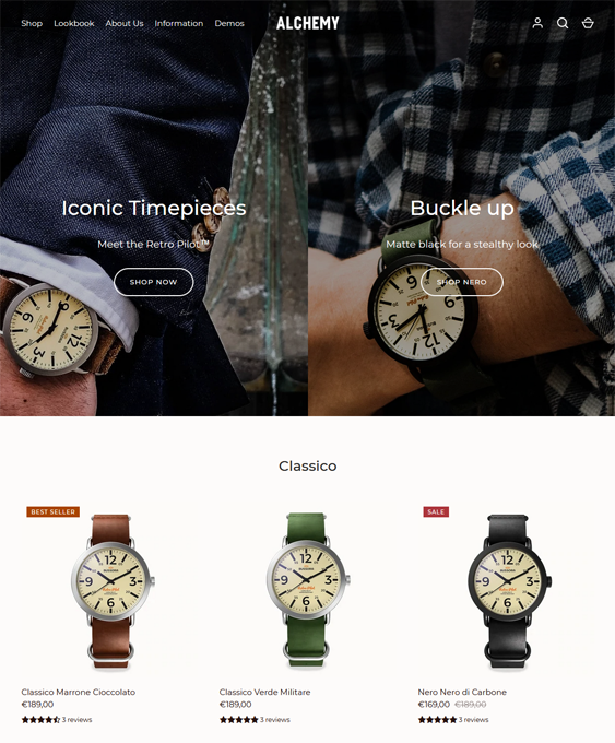 Shopify Themes For Online Watch Stores