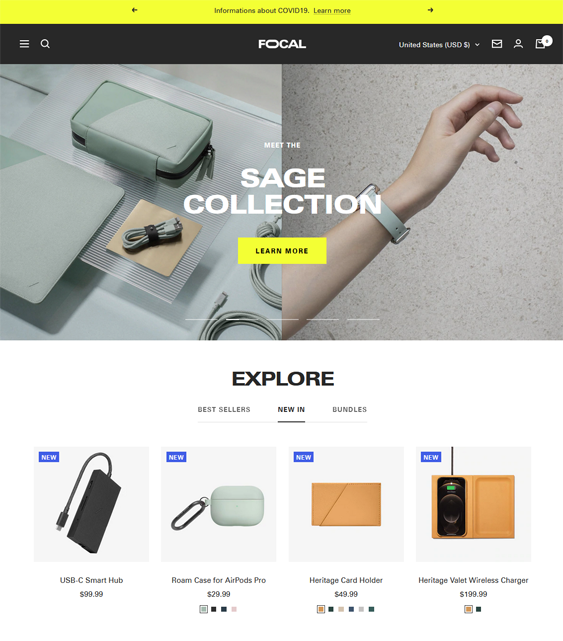 focal carbon shopify theme for online electronics stores