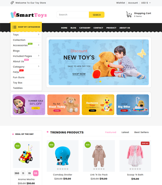 Shopify Themes For Selling Toys, Clothing, And Products For Children