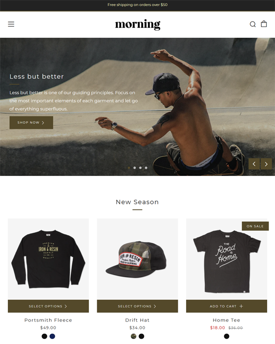 shopify themes for online hat stores