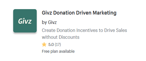 Givz Donation Driven Marketing Donation Shopify Apps