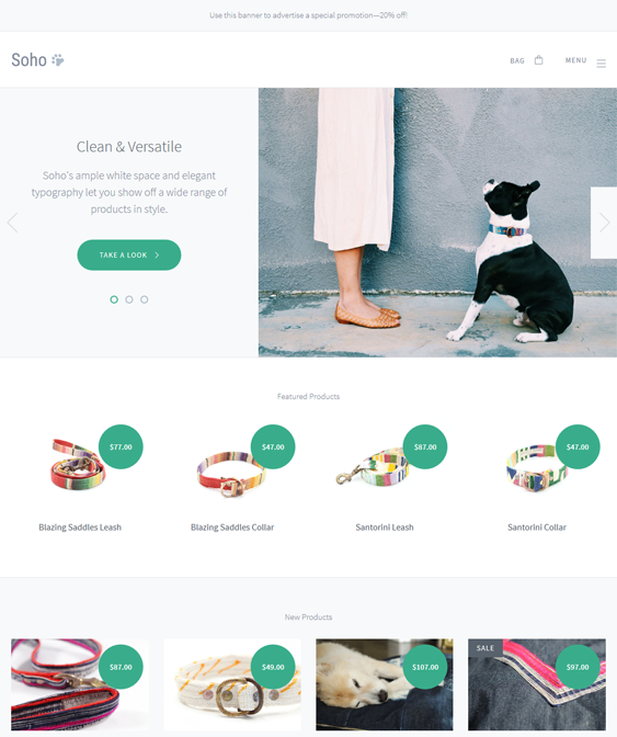 bigcommerce theme online pet stores feature