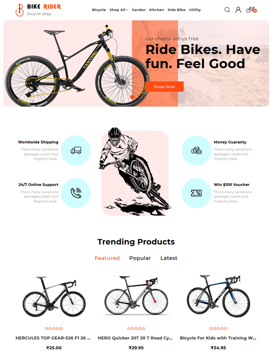 BigCommerce Themes For Selling Bicycles, Cycling Equipment, And Motor Bikes