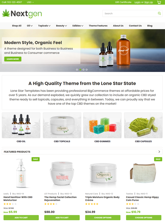 BigCommerce Templates For Online CBD, Cannabis, And Medical Marijuana Stores