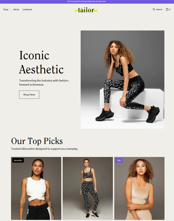 shopify themes fitness apparel activewear feature