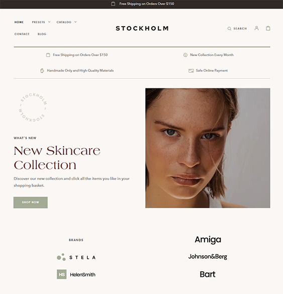 Stockholm -- Beauty minimal skincare shopify theme