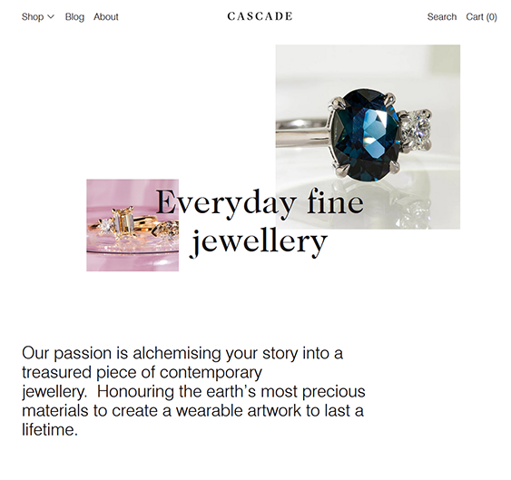 cascade elegant shopify theme for selling Wedding And Engagement Rings