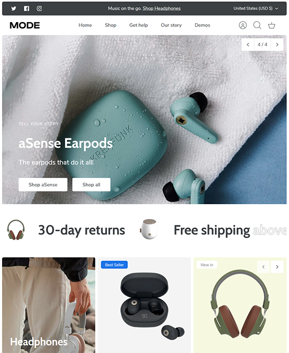 electronics store shopify themes feature