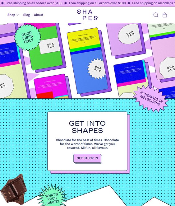 shapes pastel themes for selling food online