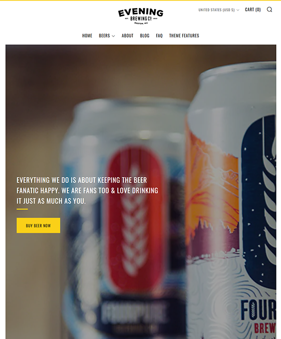 venue evening shopify themes for selling alcoholic beverages online
