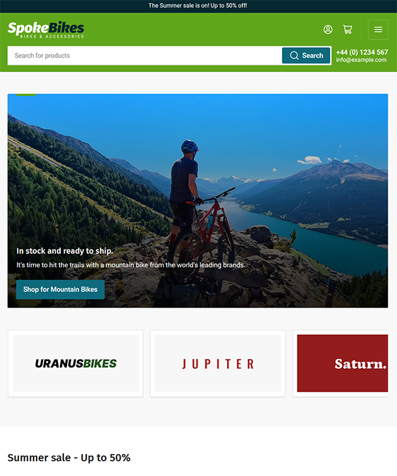 athens spoke bike and cycling store shopify theme