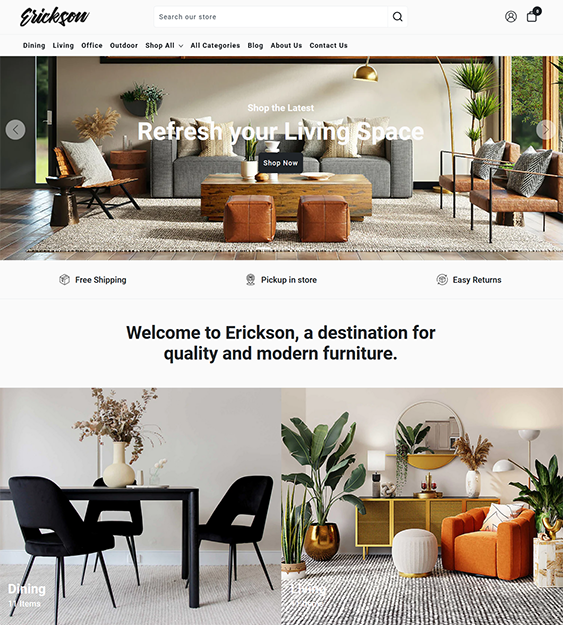 furniture store shopify themes feature