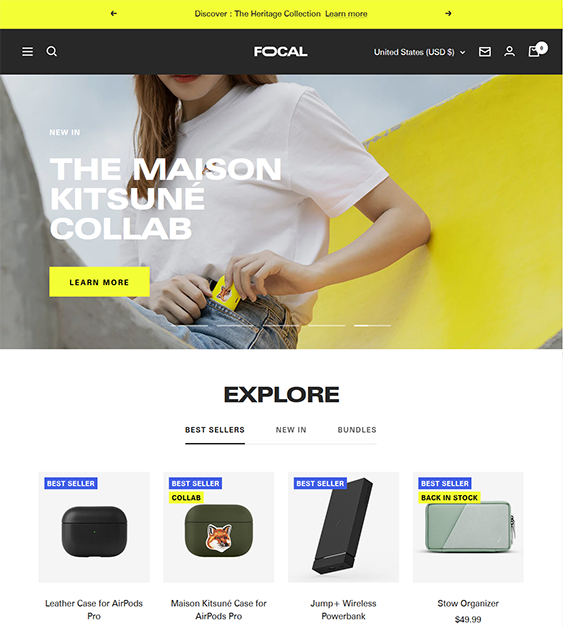 focal carbon shopify theme for selling earbuds and headpones