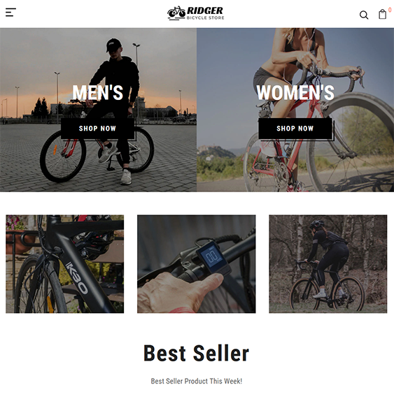 bike cycling store shopify themes feature