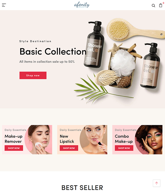 afenity makeup cosmetics shopify theme