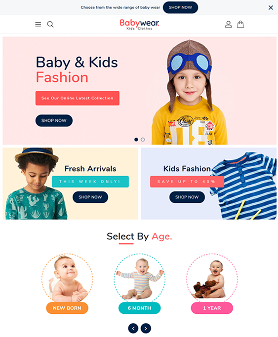 baby wear shopify theme for kids babies and children